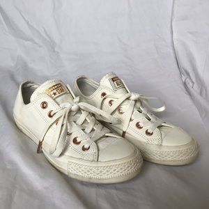 Cream Leather Converse